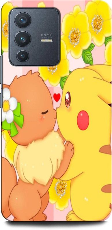 ORBIQE Back Cover for Vivo V23 Pro 5G PIKACHU, POKEMON, GAME, CARTOON, PIKACHU AND EEVEE,  (Multicolor, Hard Case, Pack of: 1)