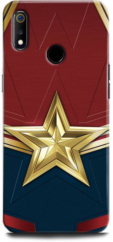 Afterglow Back Cover for Realme 3i CAPTAIN MARVEL, MOVIE, MARVEL COMICS, SUPERHERO, AVENGERES  (Multicolor, Shock Proof, Pack of: 1)