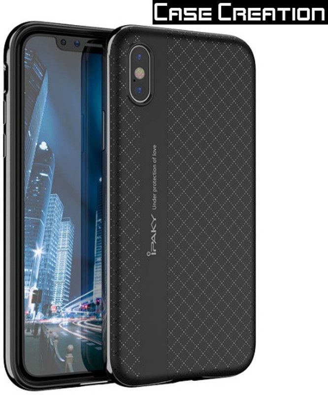 CASE CREATION Back Cover for Apple iPhone X  (Black, Dual Protection, Pack of: 1)