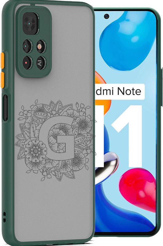 Lilliput Back Cover for Mi Redmi Note 11 5G  (Green, Matte Finish)