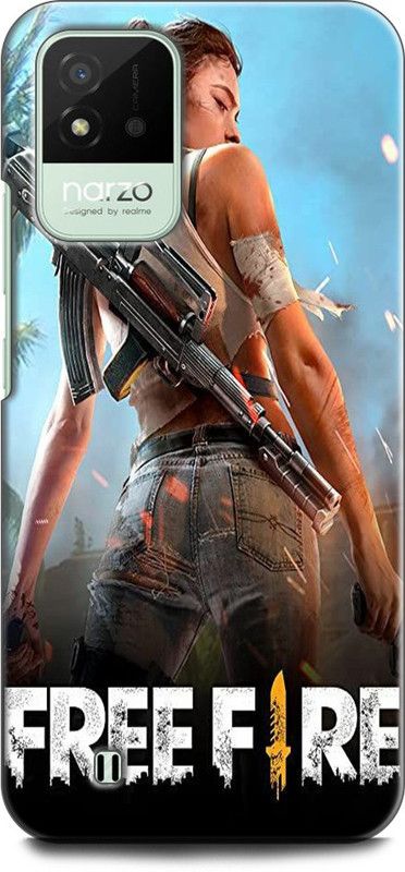 Dronk Back Cover for Realme Narzo 50i, RMX3231 FREE FIRE, GAME, QUOTES, ARMY  (Multicolor, Dual Protection, Pack of: 1)