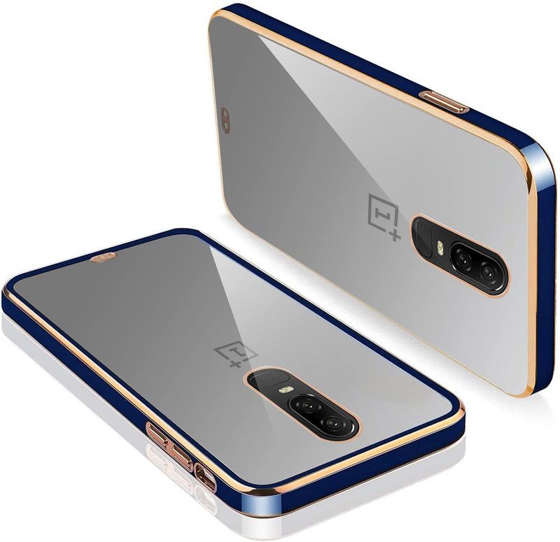WoodForest Back Cover for One Plus 7 Chrome Case Silicone Electroplating TPU Transparent  (Blue, Shock Proof, Silicon, Pack of: 1)
