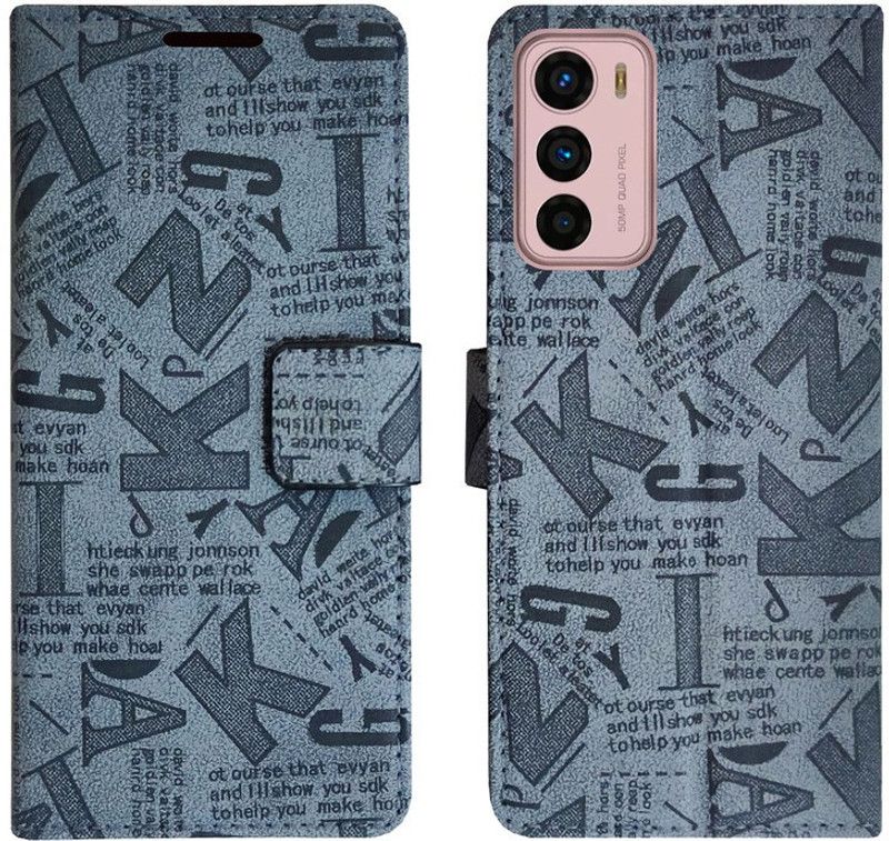 Dhar Flips Flip Cover for Motorola G42 | Leather Finish | Smooth Feel | Foldable Stand | Shock Proof  (Grey, Magnetic Case, Pack of: 1)