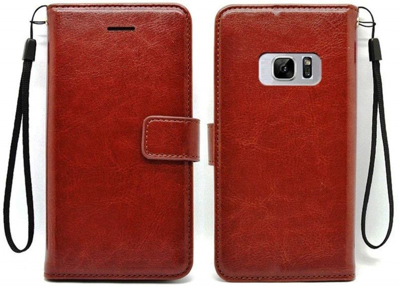 COVERBLACK Flip Cover for Samsung Galaxy S7  (Brown, Dual Protection, Pack of: 1)