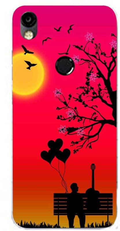 Golden Mask Back Cover for Sky Hawk Back Cover For Tecno Camon I Air Alone Man Sit On Bench With Guiter  (Multicolor, Waterproof, Silicon, Pack of: 1)