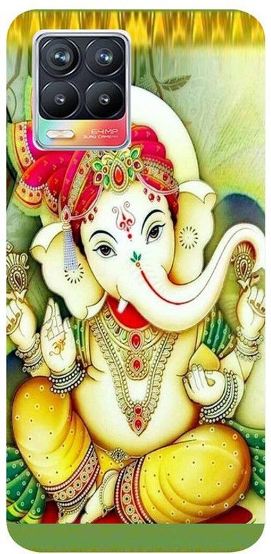 Golden Mask Back Cover for Sky Hawk Back Cover For Realme 8 Lord Ganesh  (Multicolor, Waterproof, Silicon, Pack of: 1)