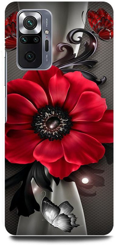 FRONK Back Cover for REDMI Note 10 Pro Max, RED, FLOWER, NATURE, GRAPHIC  (Red, Hard Case, Pack of: 1)