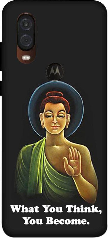 NDCOM Back Cover for Motorola One Vision Lord Gautam Buddha Quote What You Think You Bacome Printed  (Multicolor, Hard Case)