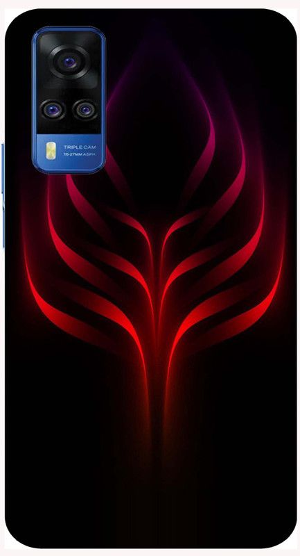 JSSIS Back Cover for Vivo Y51 2020  (Red, Black, Grip Case, Silicon, Pack of: 1)