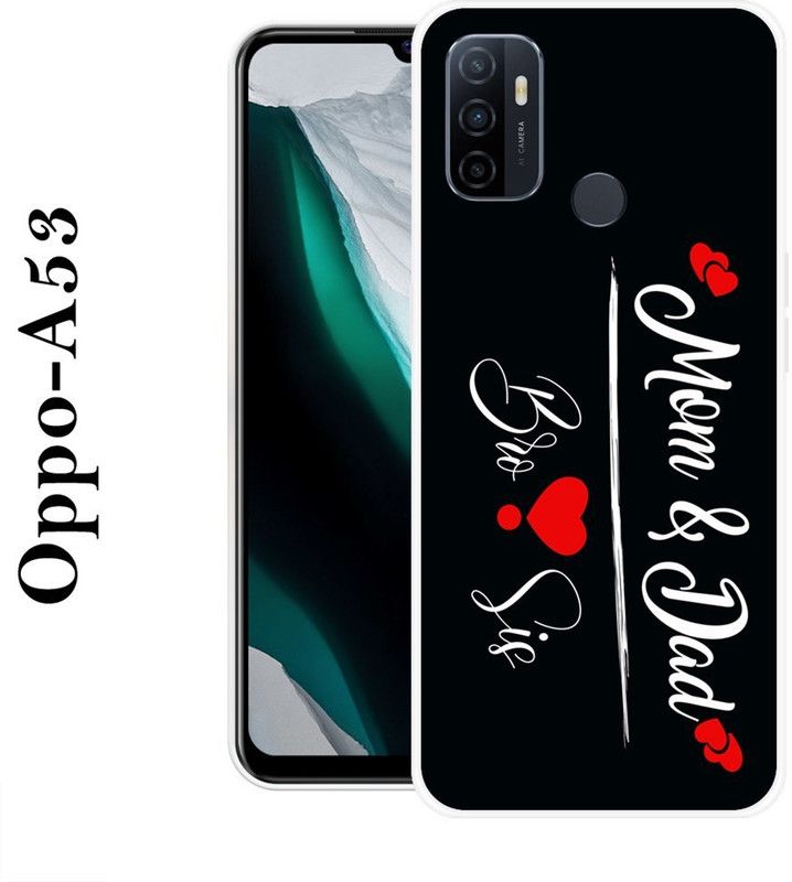 JATLAND Back Cover for Oppo A53  (Black, White, Grip Case, Silicon)