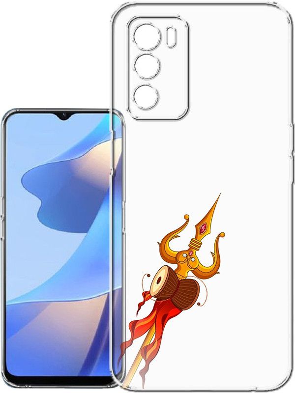 HANIRY Back Cover for Oppo A16s / CPH2271 mobile back cover | TRISHOOL WITH DAMROO | Designer | PNG_45  (Multicolor, Flexible, Silicon, Pack of: 1)