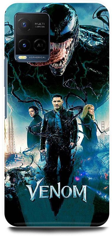 play fast Back Cover for Vivo Y21E VENOM, MARVEL, SUPER, HERO  (Black, Hard Case, Pack of: 1)