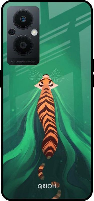 QRIOH Glass Back Cover for Oppo F21s Pro 5G  (Multicolor, Grip Case, Pack of: 1)