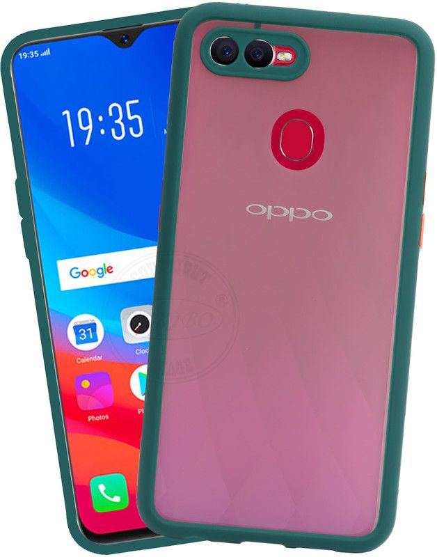 VAKIBO Back Cover for OPPO F9 Pro, Smoke Frosted Back Case With Camera Protection Ring  (Green, Grip Case, Pack of: 1)