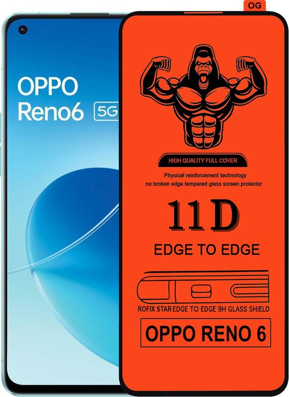 HQ Protection Edge To Edge Tempered Glass for OPPO RENO 6  (Pack of 1)