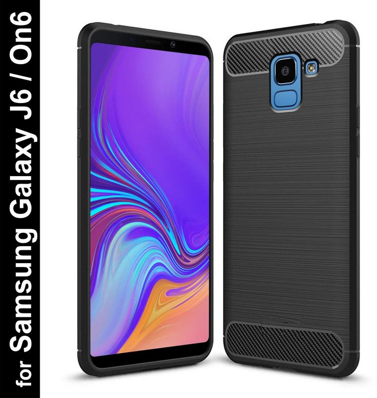 Zapcase Back Cover for Samsung Galaxy J6, Samsung Galaxy On6  (Black, Grip Case, Silicon, Pack of: 1)