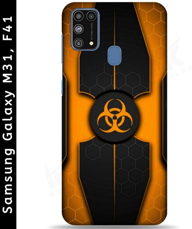 MK Back Cover for Samsung Galaxy F41, Samsung Galaxy M31  (Orange, Black, 3D Case, Pack of: 1)