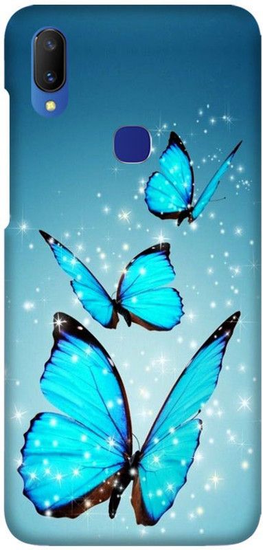 Crafto Rama Back Cover for Vivo V11 ,Vivo 1806, V11i, Butterflies, Blue, Colourful Butterfly, PRINTED, BACK COVER  (Multicolor, Hard Case, Pack of: 1)