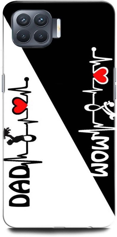 ORBIQE Back Cover for OPPO F17 MOTHER, MAA, FATHER, LIFE LINE, I LOVE MY MOM DAD  (Multicolor, Hard Case, Pack of: 1)