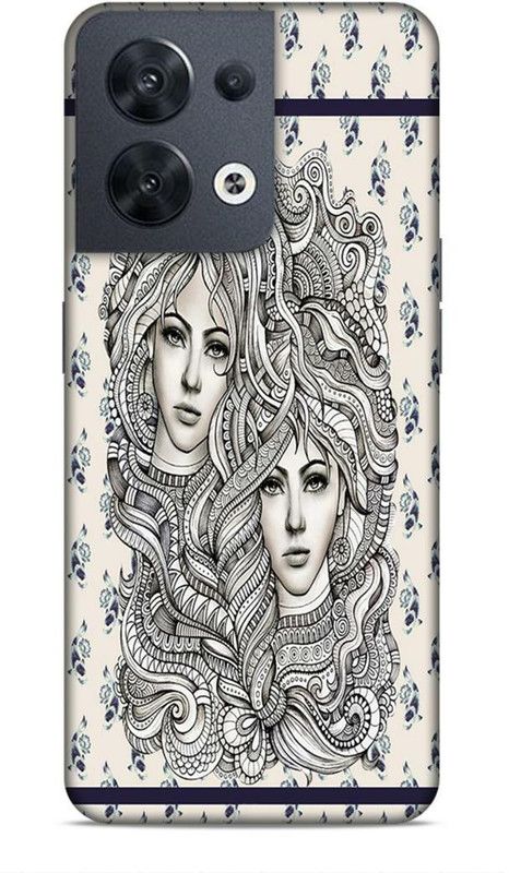 Keviv Back Cover for OPPO Reno 8  (Black, Beige, Hard Case, Pack of: 1)