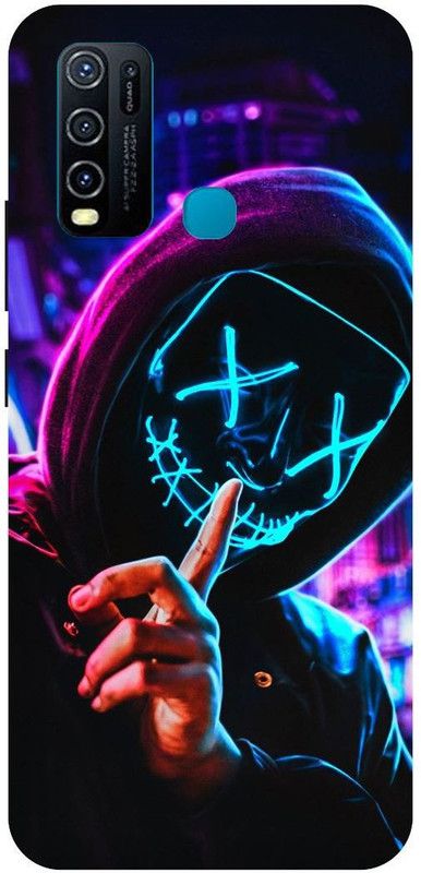THE NARAYANA COLLECTIONS Back Cover for VIVO Y50- 1935-NEON,SMILE,MASK,MARSHMELLO,JOKER  (Multicolor, Hard Case, Pack of: 1)