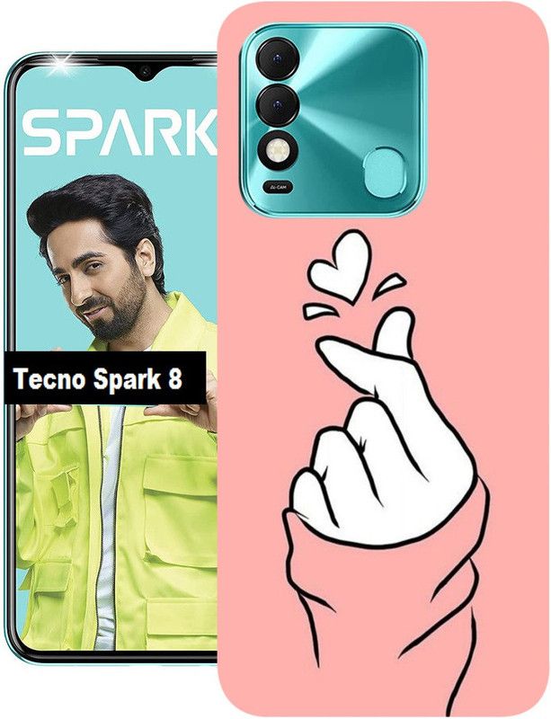 Anami Back Cover for Tecno Spark 8  (Pink, Dual Protection, Silicon, Pack of: 1)