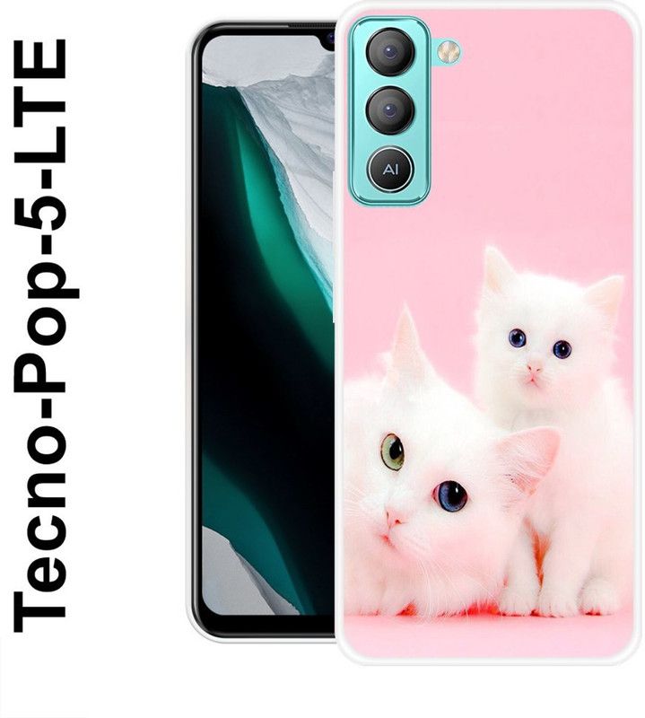 Sswastik Back Cover for Tecno Pop 5 LTE  (Pink, White, Grip Case, Silicon)