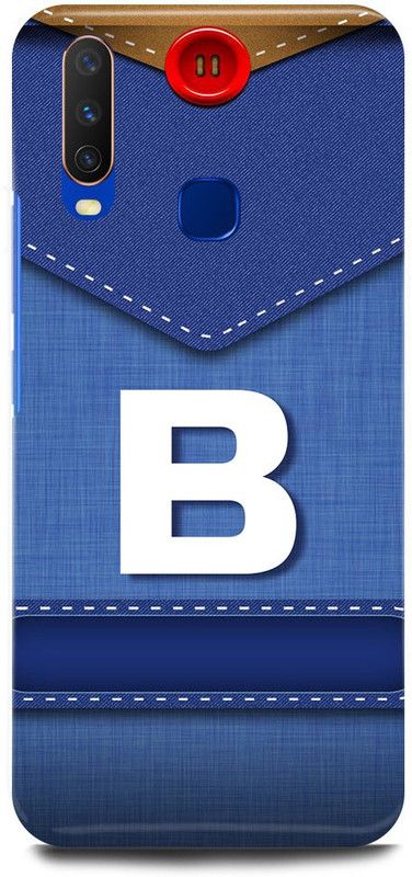 FUGGA Back Cover for Vivo U10, 1916, B, LETTER, ALPHABET, BLUE, JEANS, PATTERN, B, NAME  (Multicolor, Hard Case, Pack of: 1)