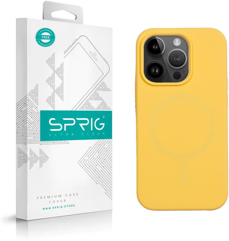 Sprig Liquid Silicone Back Cover for APPLE iPhone 14 Pro, iPhone 14 Pro  (Yellow, Shock Proof, Silicon, Pack of: 1)