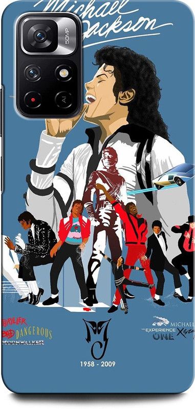 ORBIQE Back Cover for REDMI Note 11T 5G MICHAEL, JACKSON, ROCKSTAR, MUSIC, MOON, WALK, LEGEND  (Multicolor, Hard Case)