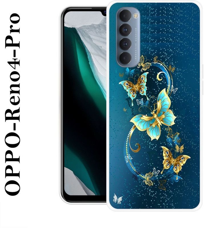 KUDI Back Cover for Oppo Reno4 Pro  (Blue, Grip Case, Silicon)