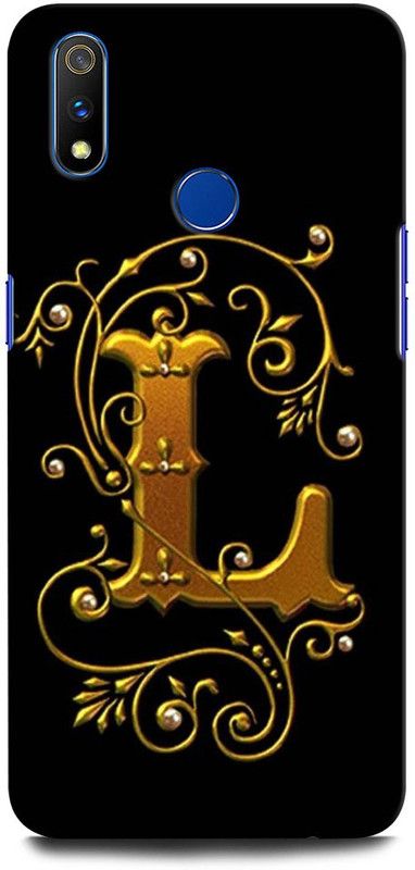 INTELLIZE Back Cover for Realme 3 RMX1825 L, L LETTER, L ALPHABET, DESIGN  (Multicolor, Hard Case, Pack of: 1)