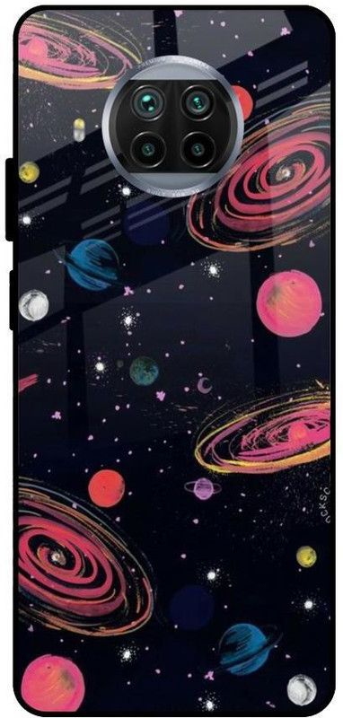QRIOH Glass Back Cover for Mi 10i 5G  (Black, Grip Case, Silicon, Pack of: 1)