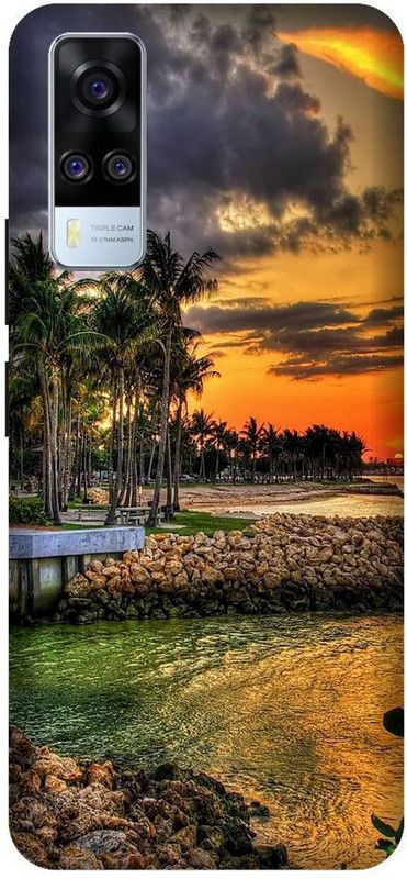 URCHIN Back Cover for Vivo Y51A natural, tropical, trees, sky, beautiful sea, water  (Multicolor, Shock Proof, Pack of: 1)