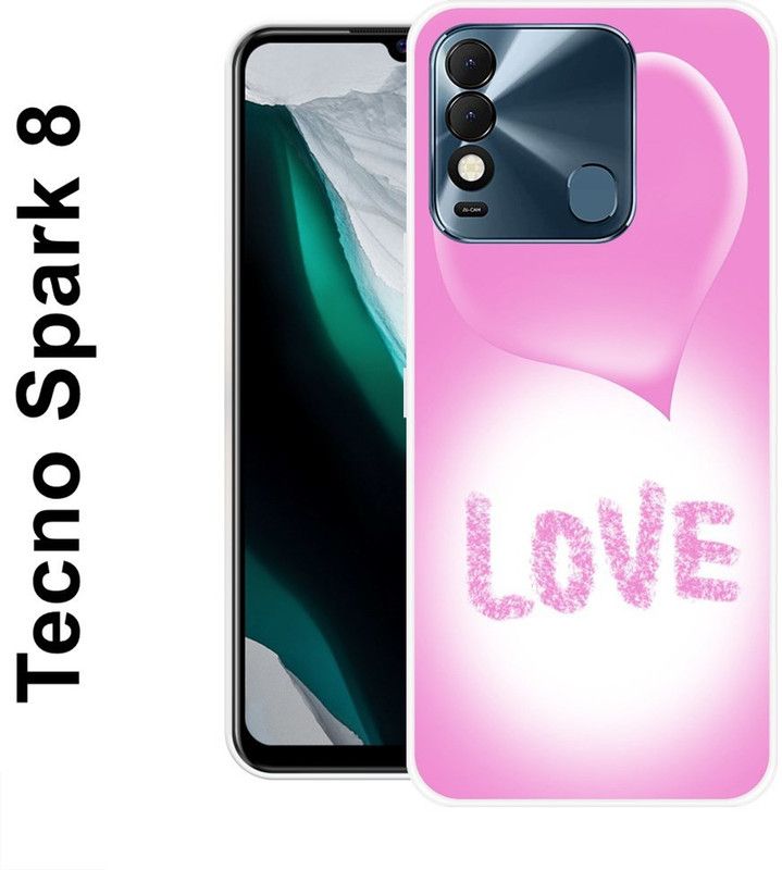 SUPER CASE Back Cover for Tecno Spark 8  (Pink, White, Grip Case, Silicon)