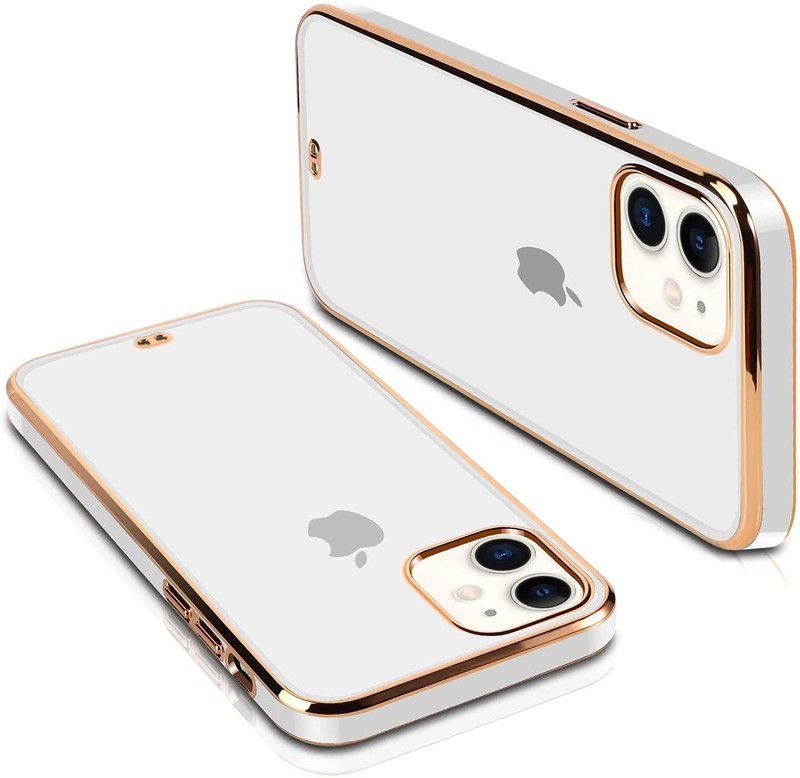 Atpati Back Cover for i Phone 11 ( Chrome White ) Gold Lining  (White, Shock Proof)