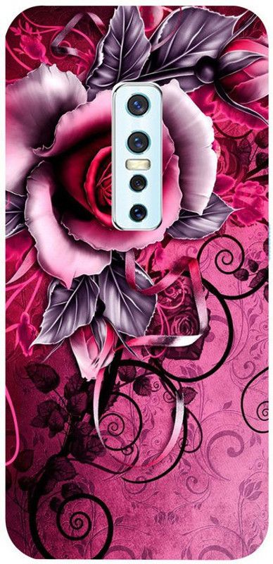 Skyhawk Back Cover for Vivo V17 Pro Red Rose  (Multicolor, Waterproof, Silicon, Pack of: 1)