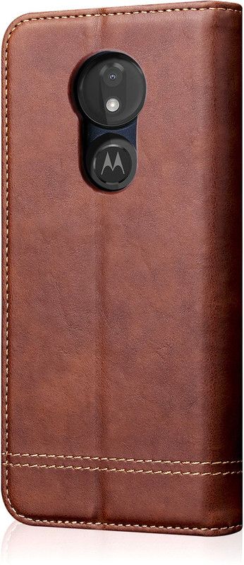 Pirum Book Cover for Moto G7 Power  (Brown, Magnetic Case, Pack of: 1)