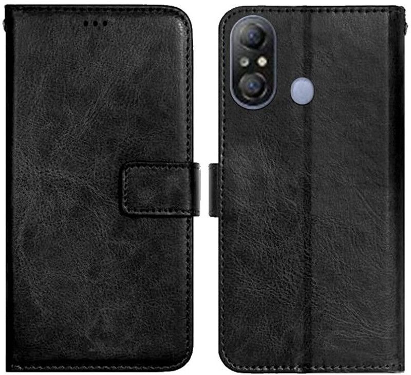 AmericHome Flip Cover for Itel A49  (Black, Dual Protection, Pack of: 1)