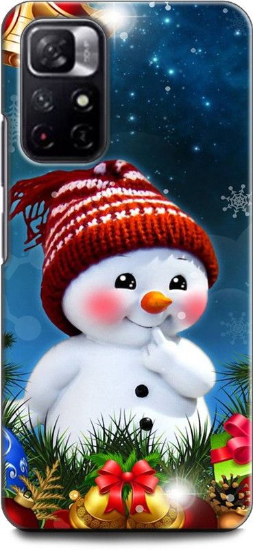 WallCraft Back Cover for REDMI Note 11T 5G SNOWMAN, WINTER, CARTOON, CHRISTMAS  (Multicolor, Dual Protection, Pack of: 1)