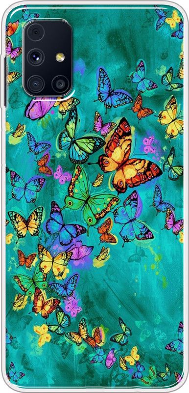 Hansviprint Back Cover for SAMSUNG GALAXY M31S  (Green, Grip Case, Silicon, Pack of: 1)