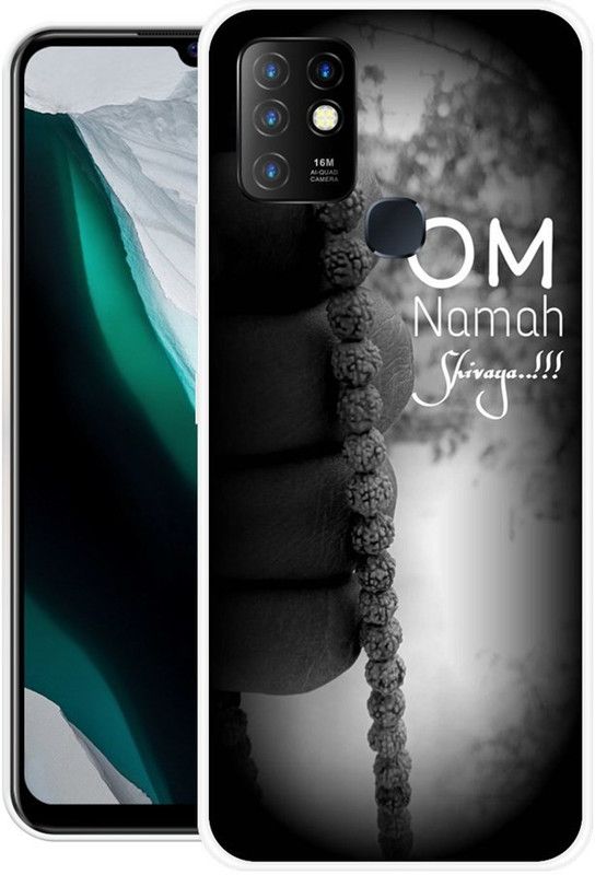 Krtagy Back Cover for Infinix Hot 10  (Black, White, Dual Protection, Silicon, Pack of: 1)