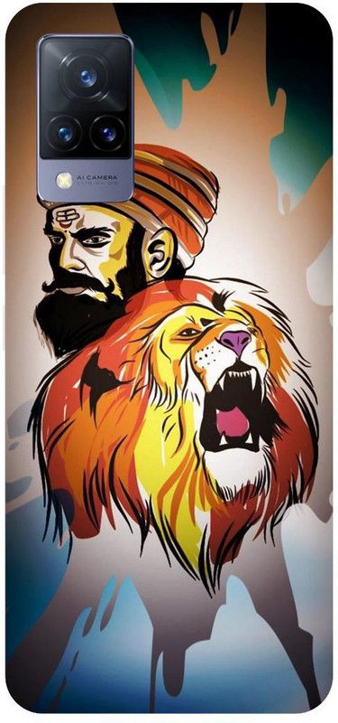 THE NARAYANA COLLECTIONS Back Cover for VIVO V21-V2066-V2108-SHIVAJI,MARATHA,RAJE,KING,HINDU  (Multicolor, Hard Case)