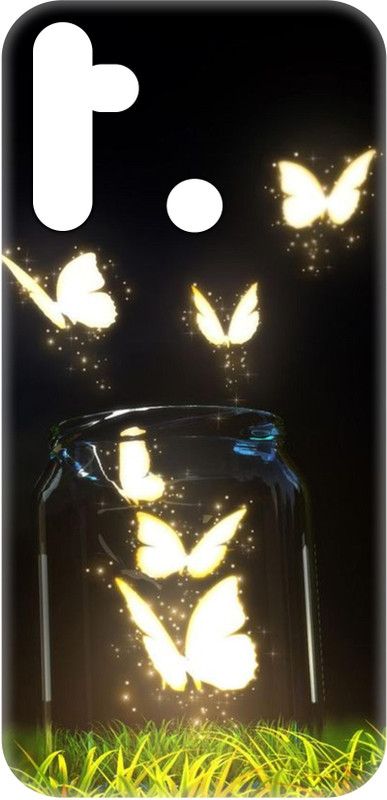 #Uncultured Back Cover for Realme 5 Pro - Golden Butterfly Print  (Multicolor, Hard Case, Pack of: 1)