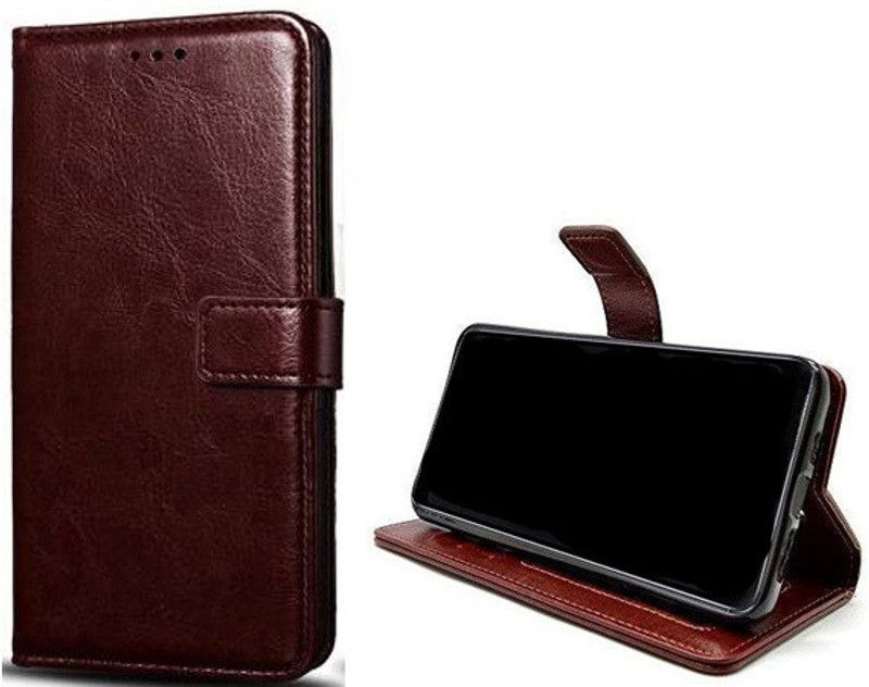 Mehsoos Flip Cover for Tecno Spark Go Plus  (Brown, Dual Protection, Pack of: 1)