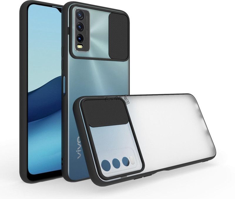 CaseWEB Back Cover for Vivo Y12s  (Black, Camera Bump Protector, Pack of: 1)