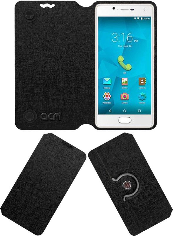 ACM Flip Cover for Micromax Canvas Unite 4 Plus  (Black, Cases with Holder, Pack of: 1)