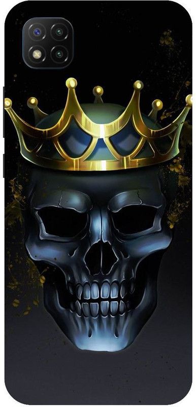 UMPRINT Back Cover for Poco C3/MZB07RJIN Skull Crown Printed Back Cover  (Multicolor, Hard Case, Pack of: 1)