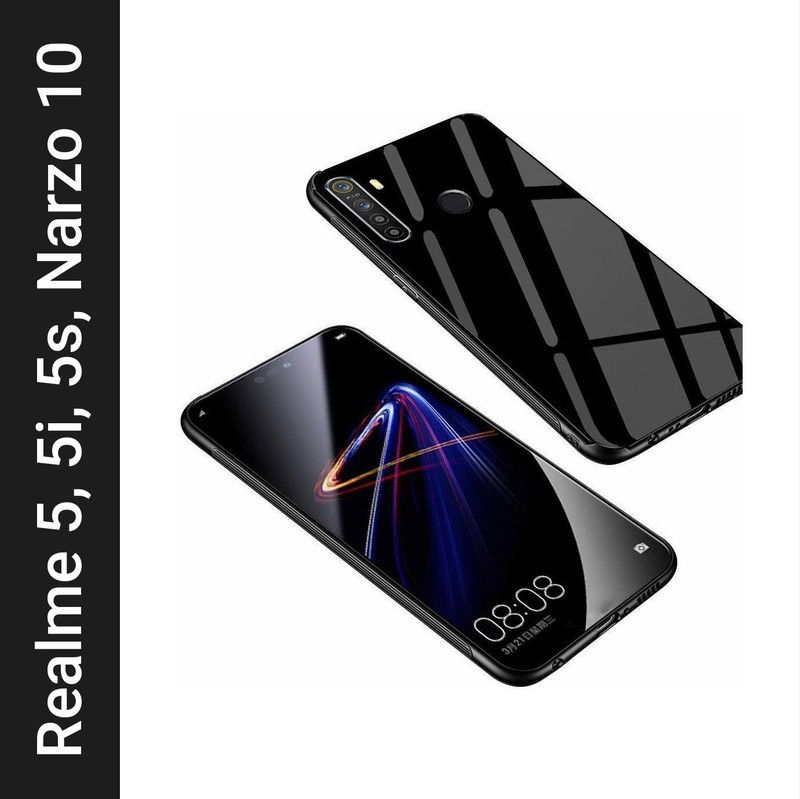 Byenow Back Replacement Cover for Realme Narzo 10, Realme 5, Realme 5i, Realme 5s  (Black, Dual Protection, Pack of: 1)