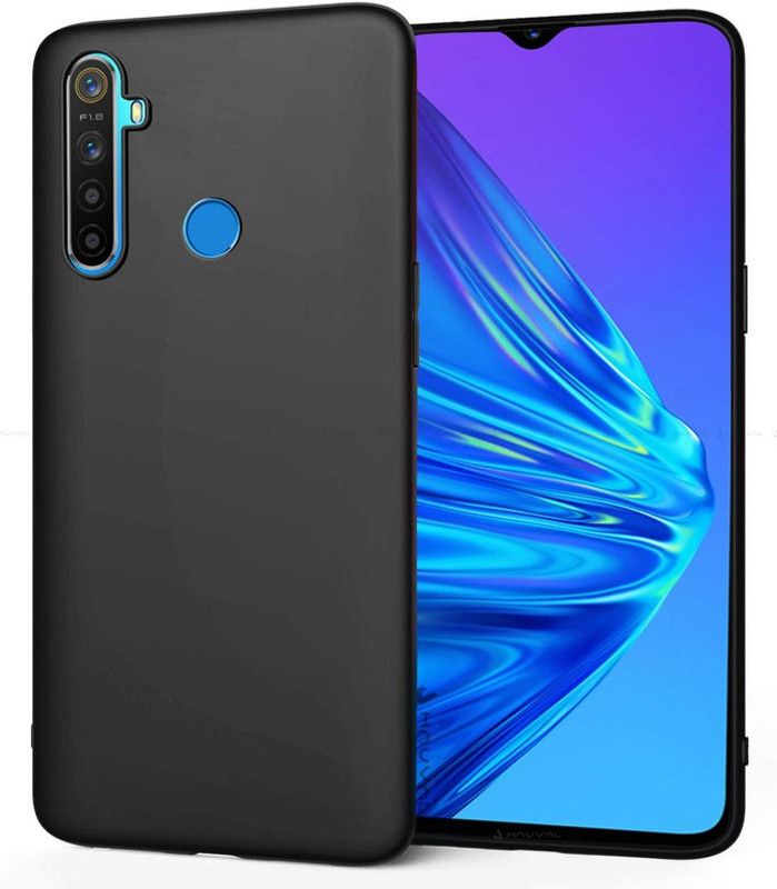 SmartPoint Back Cover for Realme 5s  (Black, Silicon, Pack of: 1)